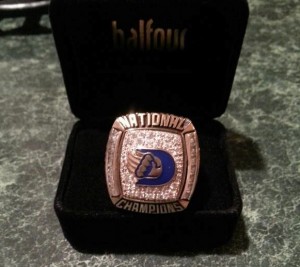 Vito DeMola's National Championship ring.