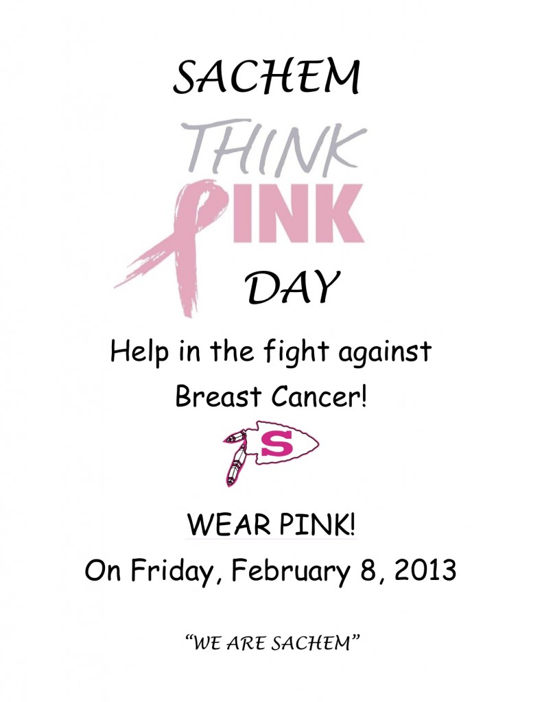 Help Sachem in the fight against Breast Cancer by wearing Pink-3