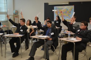 Students participating in this year's Model UN Conference.