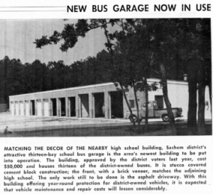 Sachem's bus garage in 1961.