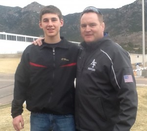 O'Hara with Air Force wrestling coach Joe Sharratt.