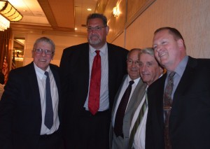 Ruland with his former Sachem coaches.