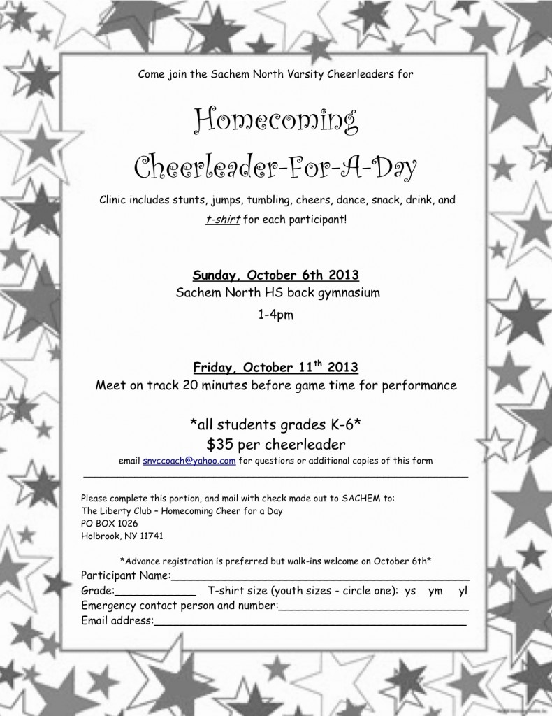 homecoming cheer for a day