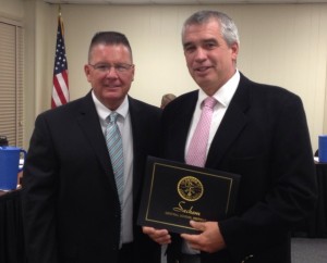 Sachem Superintendent James Nolan and Sachem North Principal John Dolan.