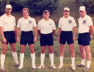 Sachem's varsity coaching staff in 1983, led by Fred Fusaro.