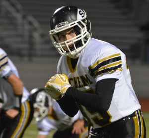 Michael Slattery lines up as a receiver in the fourth quarter.