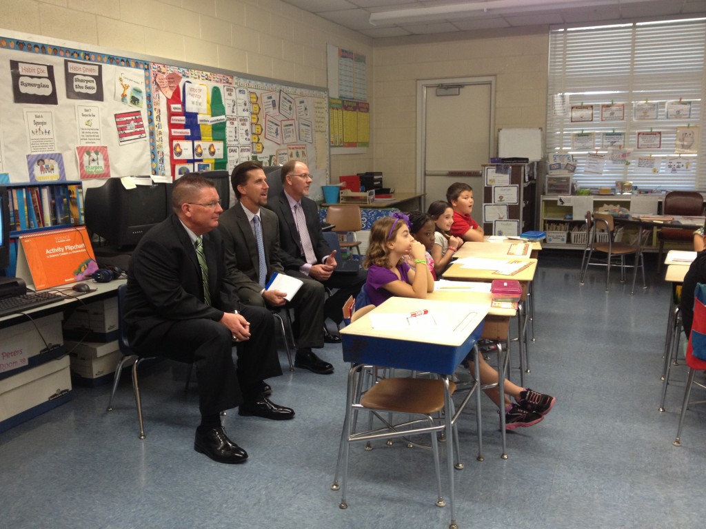 Admins from South America visited Merrimac to learn about it's "Leader In Me" program.