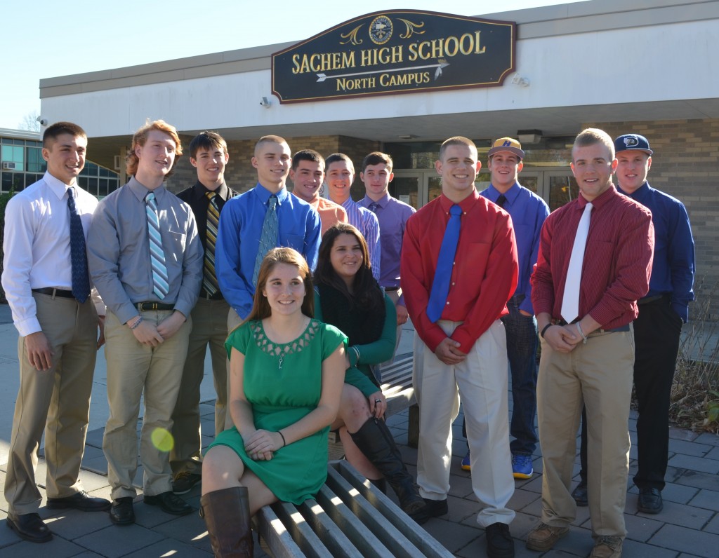 There were 13 student-athletes at Sachem North who signed letters of intent this week.