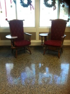 The original chairs at District Office before being refurbished.