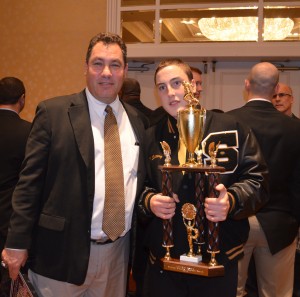 Sachem coach Dave Falco and Michael Slattery.