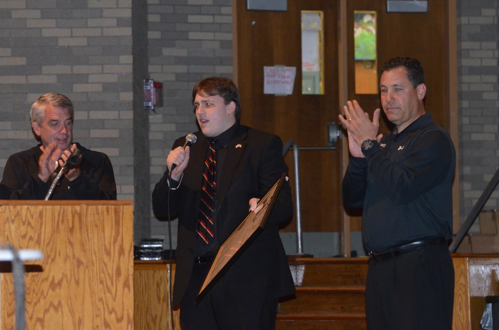 Doug Smith from New York State Assemblyman Al Graf's office presented Coach Falco with a proclamation.