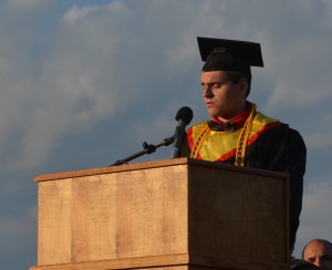 Jason Loprete giving his Valedictorian address.