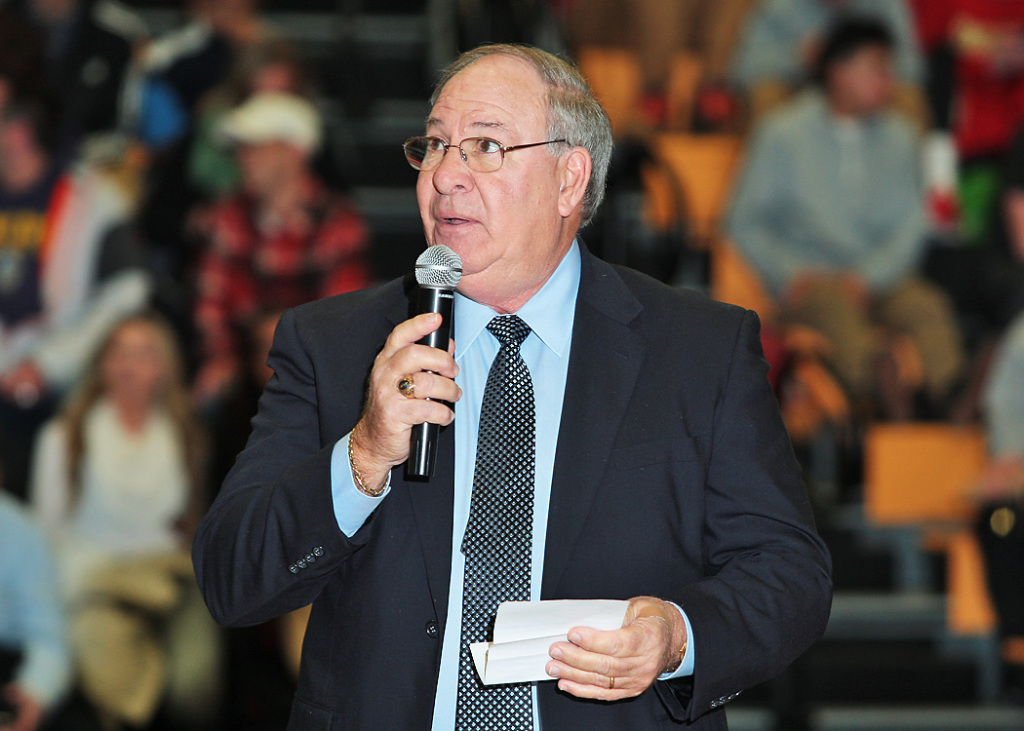 Tom Sabatelle addressing the crowd during the ceremony. / Credit Ray Nelsom