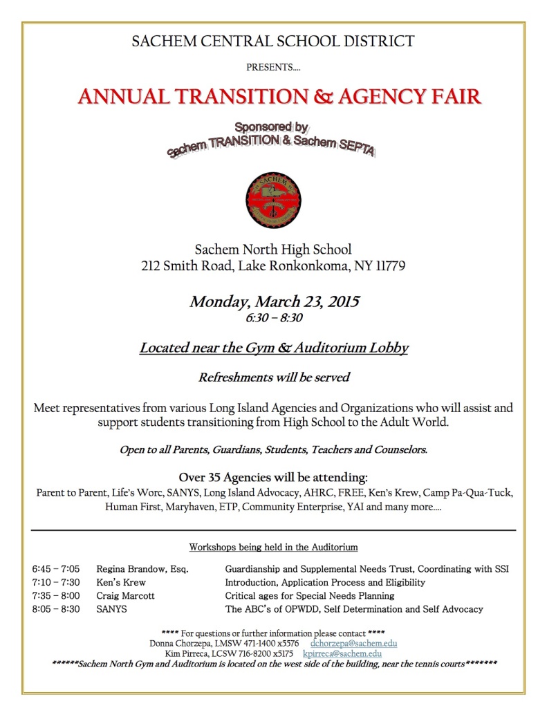 Annual Sachem North High School Transition Fair  2015