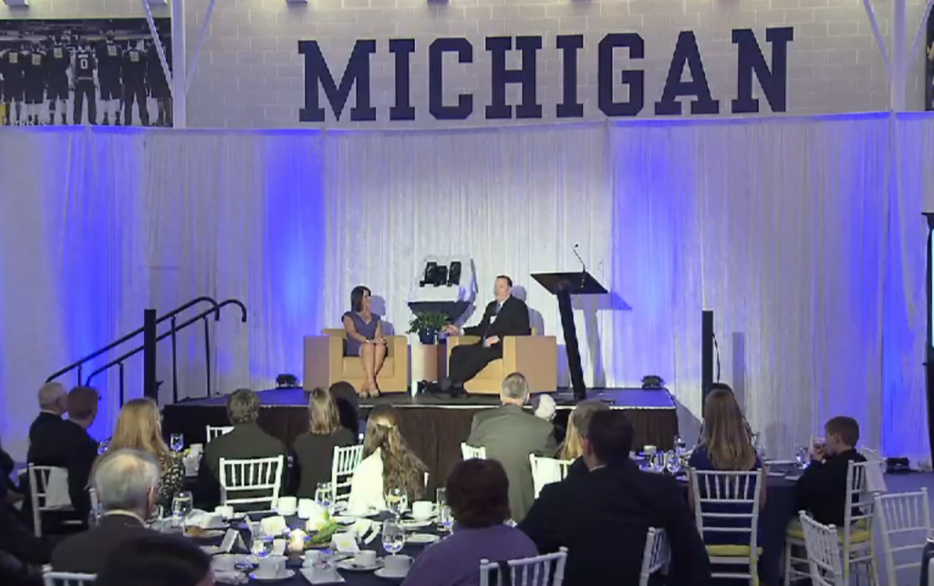 Jumbo Elliott talking on stage about his induction to Michigan Hall of Honor. / Credit Michigan