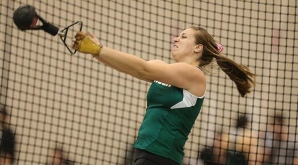 Brittany Christiansen broke the SRU weight throw record.