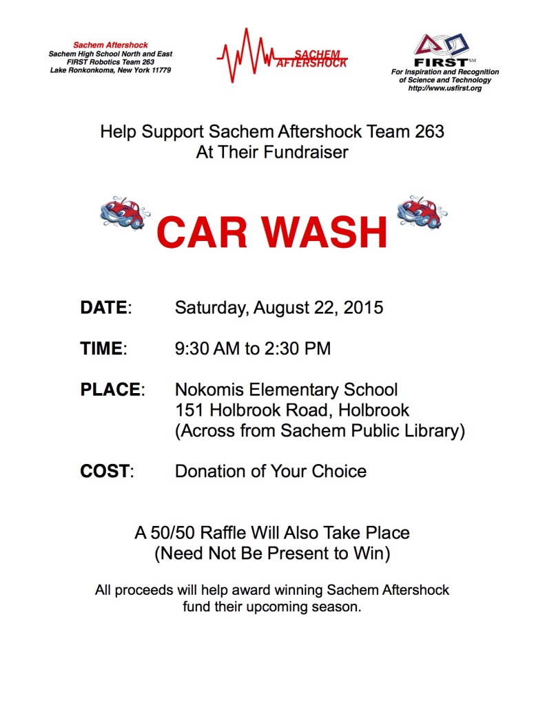 Car Wash - August 22, 2015 - Flyer