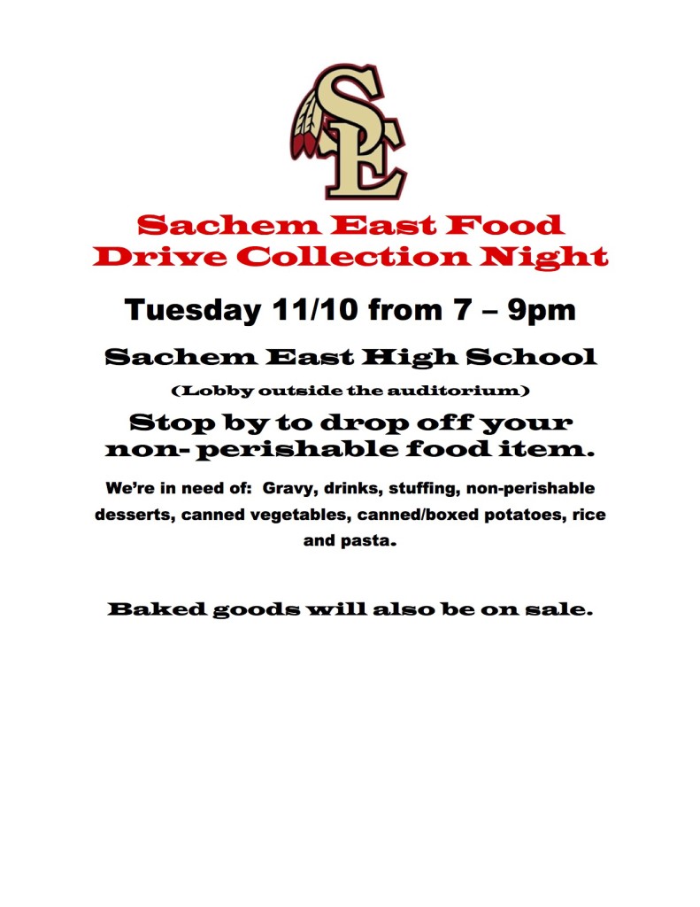 Sachem East Food Drive Collection Night