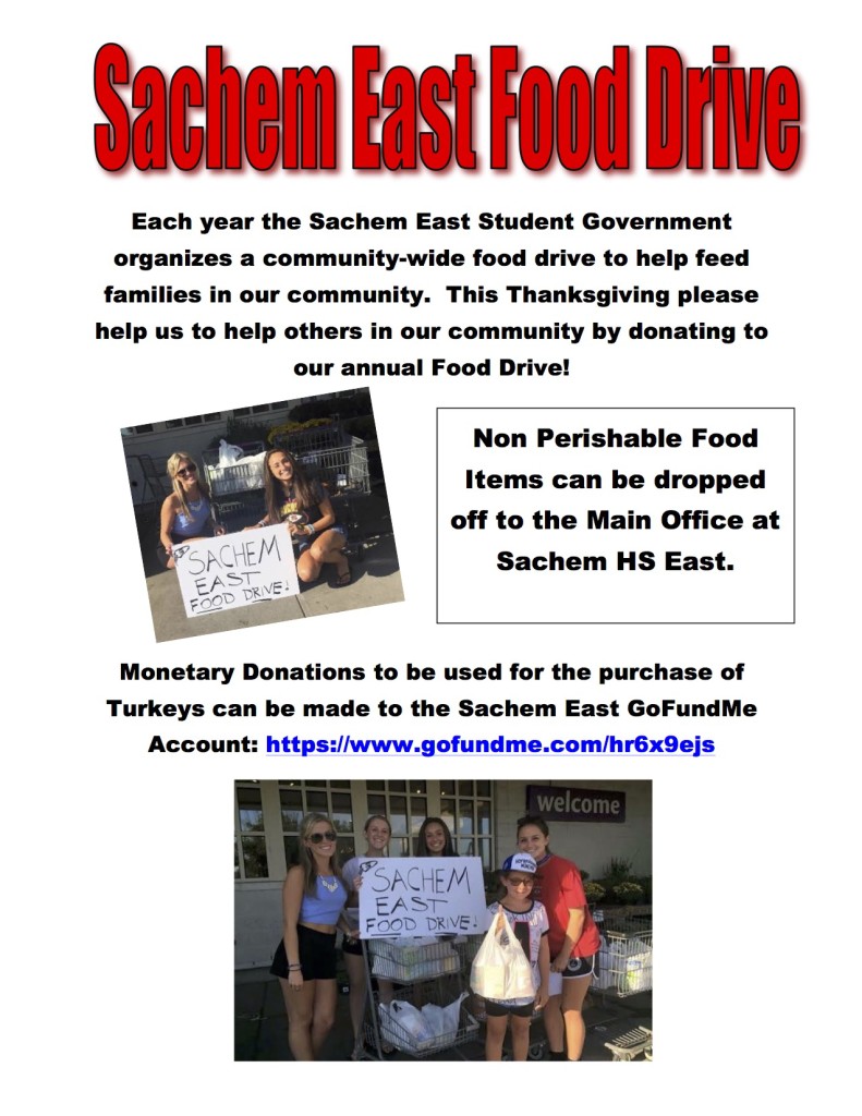 Sachem East Food Drive Poster