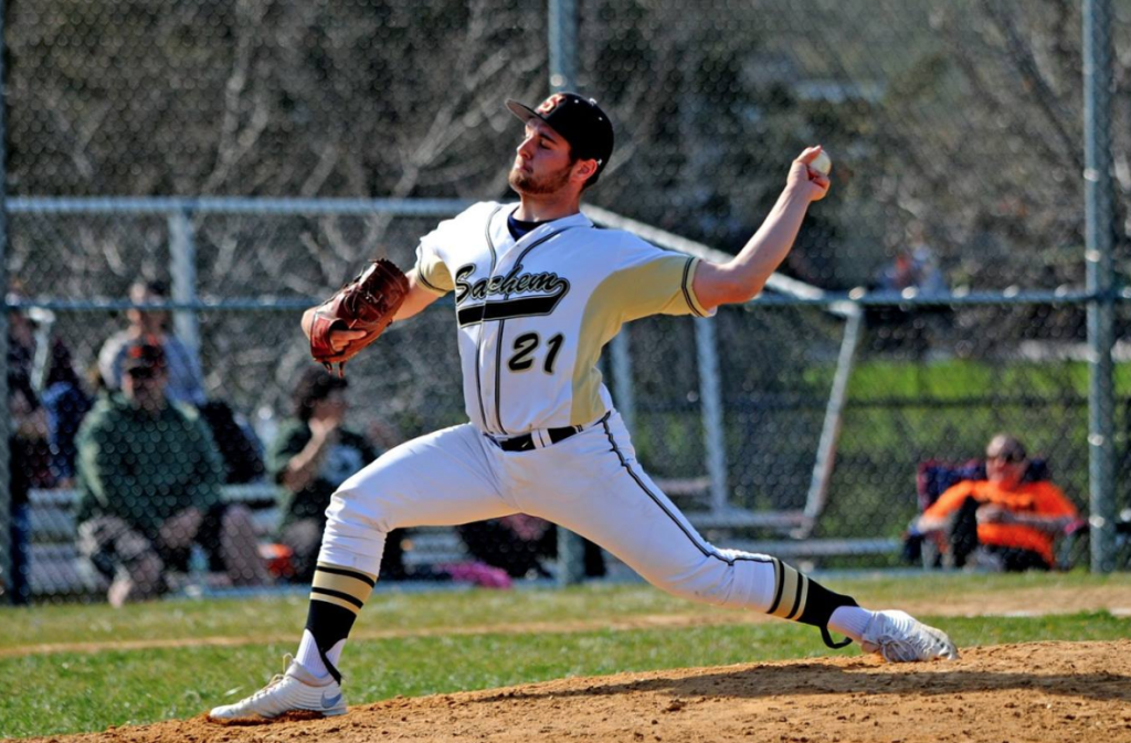 Junior Chris Lollo threw a no-hitter for Sachem North in the playoffs. / Credit Artie Weingartner