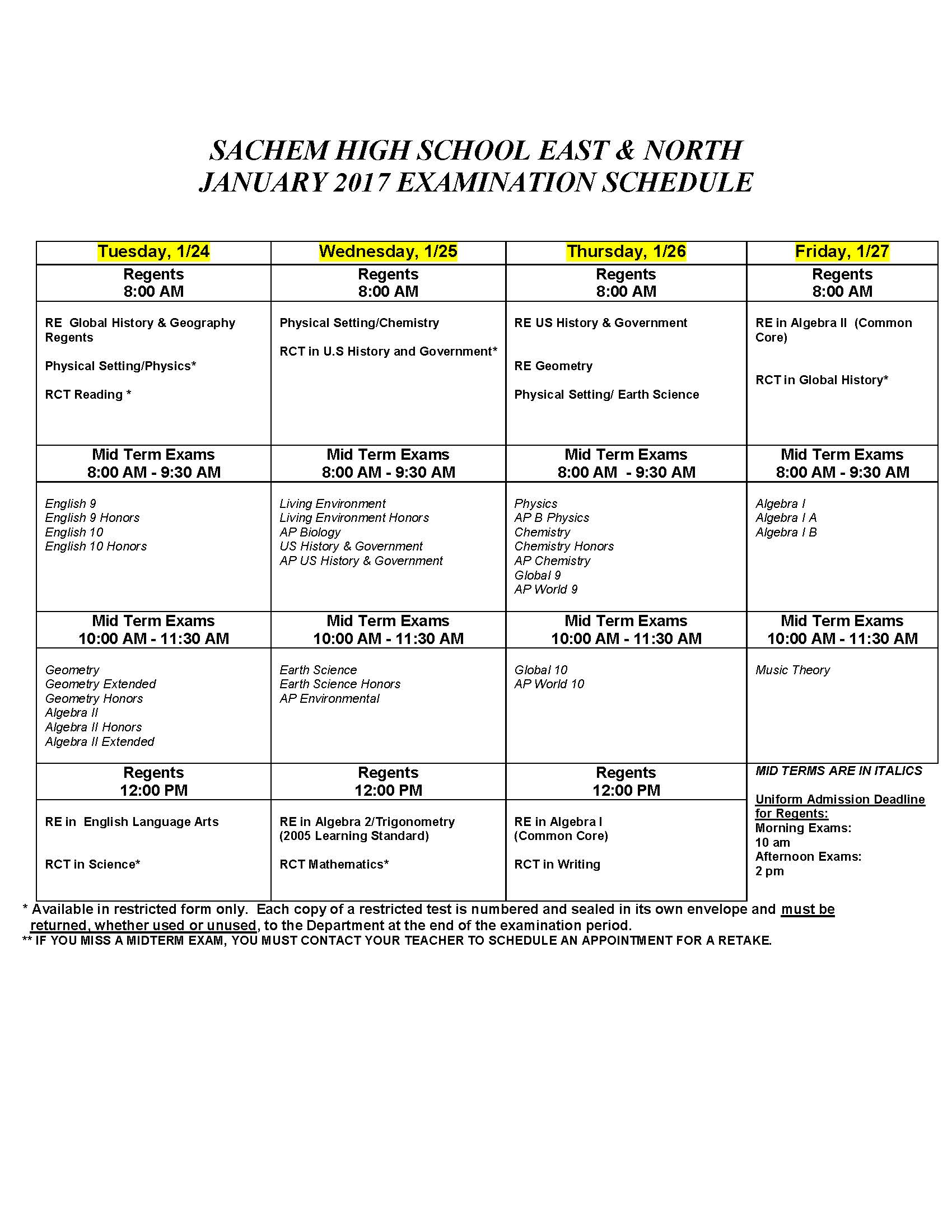 January 2025 Regents Exam Schedule Dorene Bobbette
